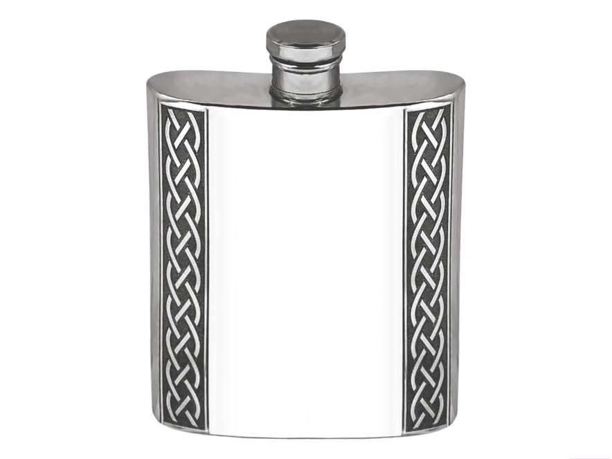 Handmade Hip Flask Pewter Angus Celtic 6 ozproduct image #1