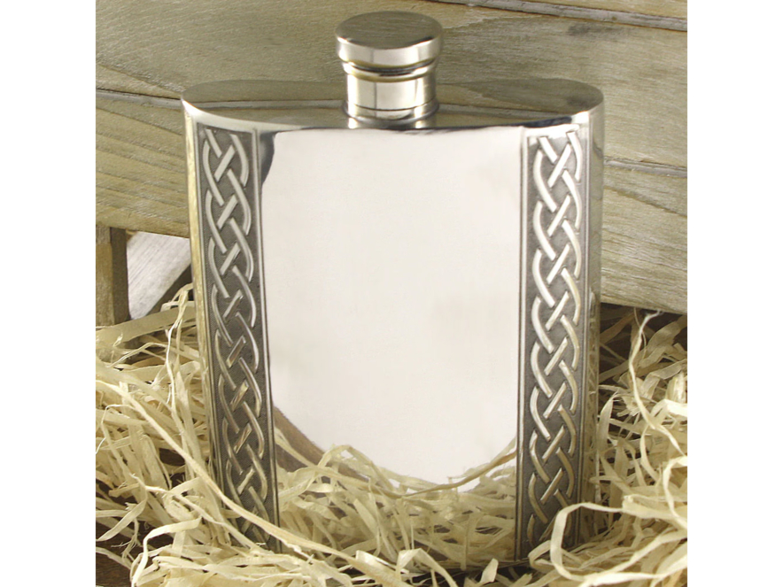 Handmade Hip Flask Pewter Angus Celtic 6 ozproduct image #2