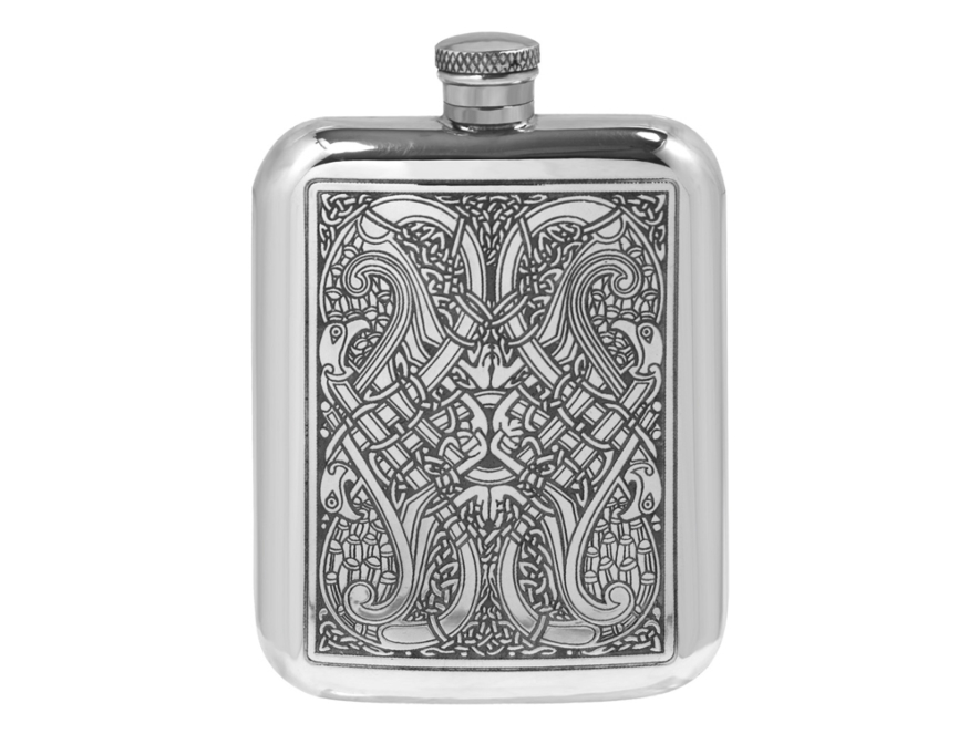 Handmade Hip Flask Pewter Celtic Knot 6 ozproduct image #1