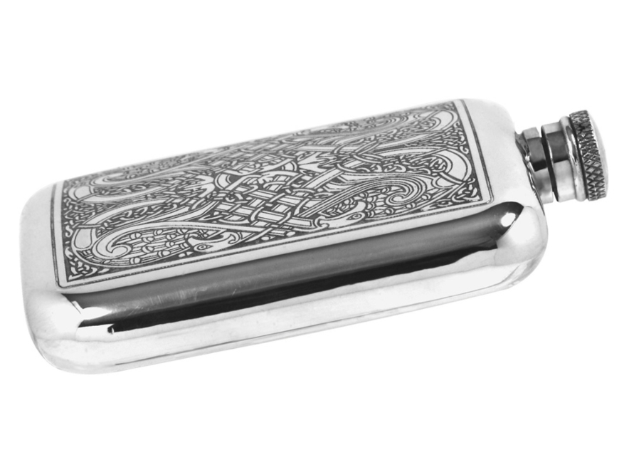 Handmade Hip Flask Pewter Celtic Knot 6 ozproduct image #2