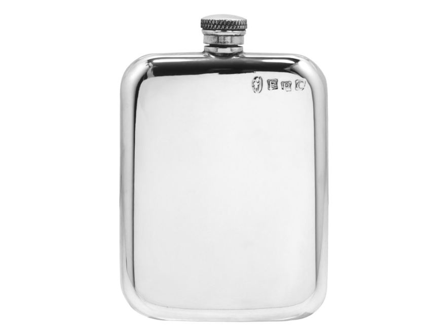 Handmade Hip Flask Pewter Old English 6 ozproduct image #1