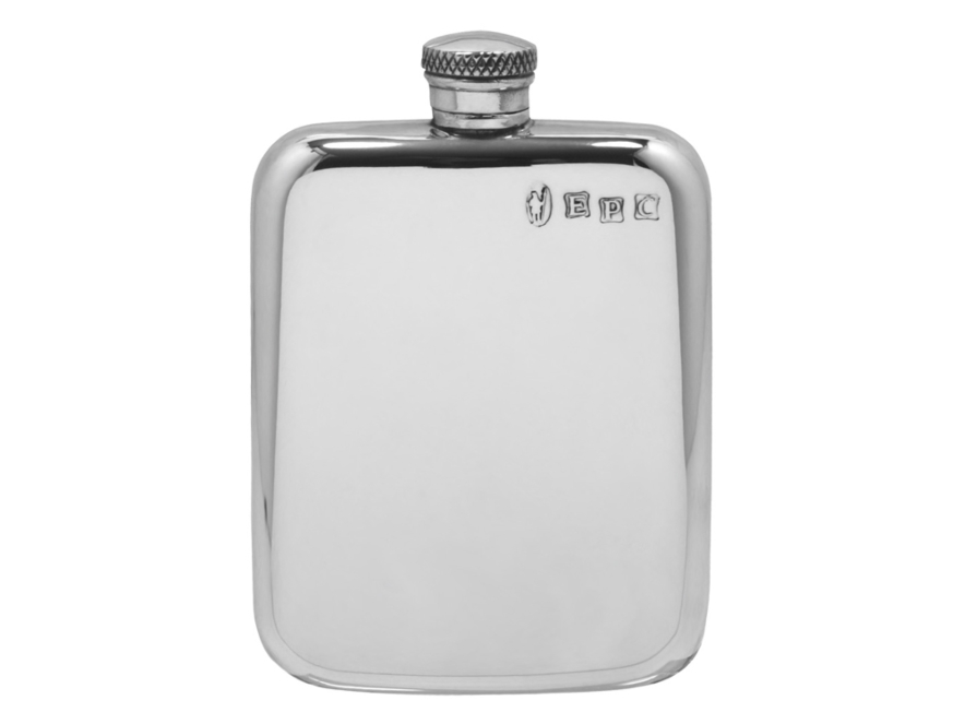 Handmade Hip Flask Pewter Old English 4 ozproduct image #1