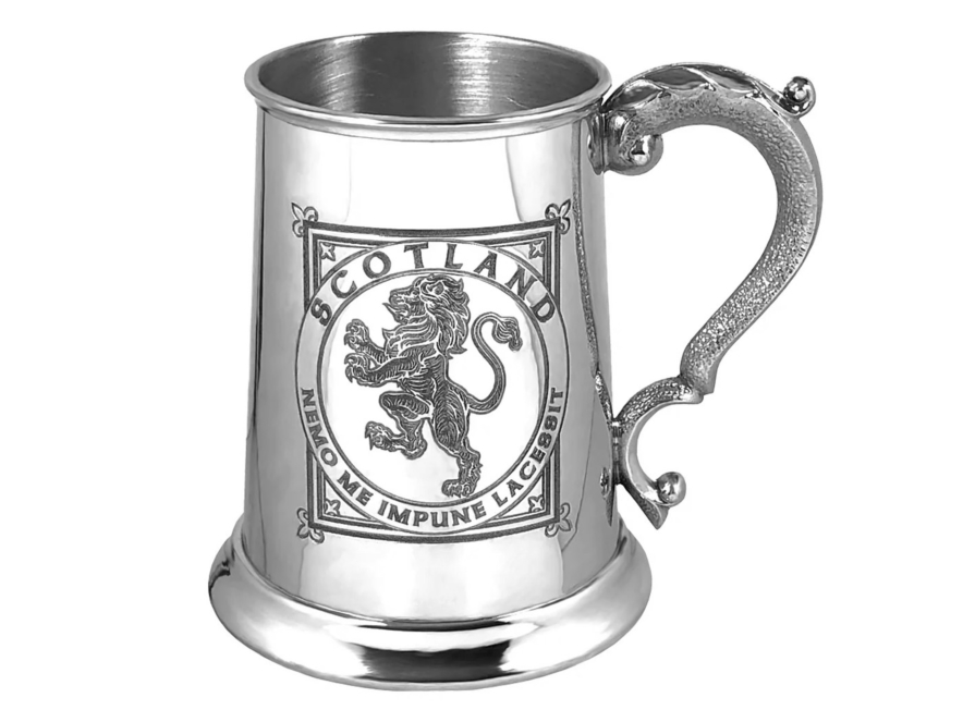 Handmade Pewter Mug Beer Tankard Scotland Lion Rampant 17 ozproduct image #1