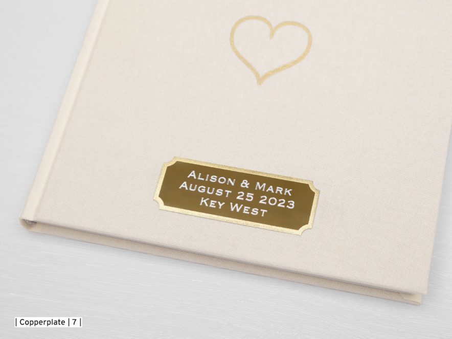 Custom Wedding Guest Book Off White Gold Heartproduct image #2