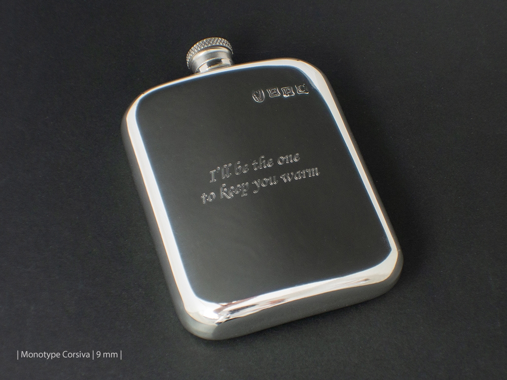 Handmade Hip Flask Pewter Old English 6 ozproduct zoom image #4