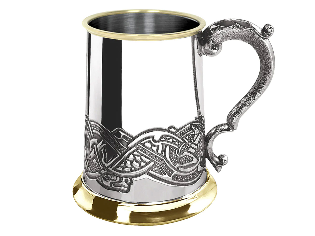 Handmade Pewter & Brass Mug Beer Tankard Aidanproduct zoom image #1