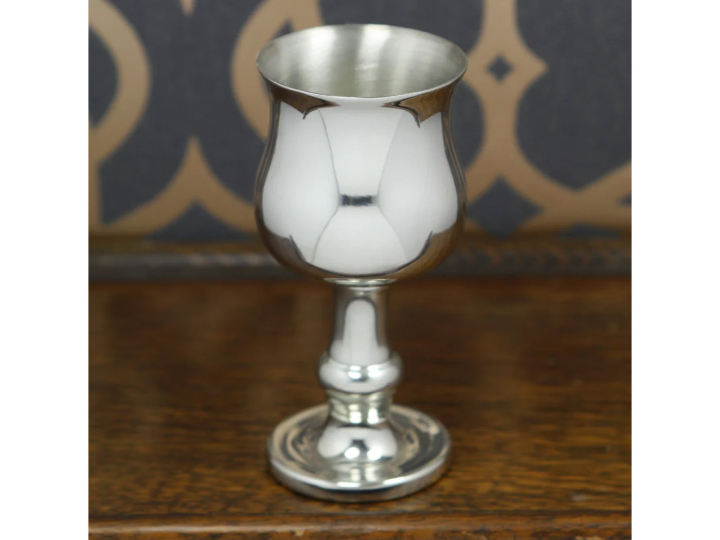 Handmade Pewter Wine Goblet Old English 9 ozproduct zoom image #2